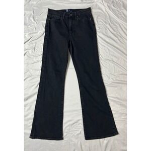 Gap Denim 70s Flare Black Jeans High Rise Size 8/29R Retro Flared Leg